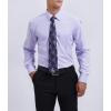 imageHISDERN Mens Dress Shirt with Tie Pocket Square Set Classic Button Down Shirt Matching Tie Long Sleeve ShirtsLavender