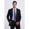 imageHISDERN Mens Dress Shirt with Tie Pocket Square Set Classic Button Down Shirt Matching Tie Long Sleeve ShirtsLavender