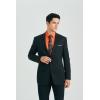 imageHISDERN Mens Dress Shirt with Tie Pocket Square Set Classic Button Down Shirt Matching Tie Long Sleeve ShirtsOrange