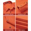 imageHISDERN Mens Dress Shirt with Tie Pocket Square Set Classic Button Down Shirt Matching Tie Long Sleeve ShirtsOrange