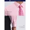 imageHISDERN Mens Dress Shirt with Tie Pocket Square Set Classic Button Down Shirt Matching Tie Long Sleeve ShirtsPink