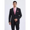 imageHISDERN Mens Dress Shirt with Tie Pocket Square Set Classic Button Down Shirt Matching Tie Long Sleeve ShirtsPink