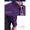 imageHISDERN Mens Dress Shirt with Tie Pocket Square Set Classic Button Down Shirt Matching Tie Long Sleeve ShirtsPurple