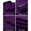 imageHISDERN Mens Dress Shirt with Tie Pocket Square Set Classic Button Down Shirt Matching Tie Long Sleeve ShirtsPurple