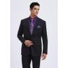 imageHISDERN Mens Dress Shirt with Tie Pocket Square Set Classic Button Down Shirt Matching Tie Long Sleeve ShirtsPurple