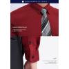 imageHISDERN Mens Dress Shirt with Tie Pocket Square Set Classic Button Down Shirt Matching Tie Long Sleeve ShirtsRed