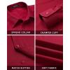 imageHISDERN Mens Dress Shirt with Tie Pocket Square Set Classic Button Down Shirt Matching Tie Long Sleeve ShirtsRed