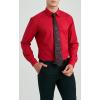 imageHISDERN Mens Dress Shirt with Tie Pocket Square Set Classic Button Down Shirt Matching Tie Long Sleeve ShirtsRed Light