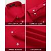 imageHISDERN Mens Dress Shirt with Tie Pocket Square Set Classic Button Down Shirt Matching Tie Long Sleeve ShirtsRed Light
