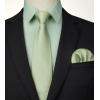 imageHISDERN Mens Dress Shirt with Tie Pocket Square Set Classic Button Down Shirt Matching Tie Long Sleeve ShirtsSage Green