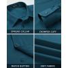 imageHISDERN Mens Dress Shirt with Tie Pocket Square Set Classic Button Down Shirt Matching Tie Long Sleeve ShirtsTeal