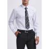 imageHISDERN Mens Dress Shirt with Tie Pocket Square Set Classic Button Down Shirt Matching Tie Long Sleeve ShirtsWhite
