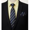 imageHISDERN Mens Dress Shirt with Tie Pocket Square Set Classic Button Down Shirt Matching Tie Long Sleeve ShirtsYellow Light
