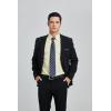 imageHISDERN Mens Dress Shirt with Tie Pocket Square Set Classic Button Down Shirt Matching Tie Long Sleeve ShirtsYellow Light