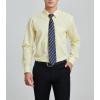 imageHISDERN Mens Dress Shirt with Tie Pocket Square Set Classic Button Down Shirt Matching Tie Long Sleeve ShirtsYellow Light