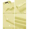 imageHISDERN Mens Dress Shirt with Tie Pocket Square Set Classic Button Down Shirt Matching Tie Long Sleeve ShirtsYellow Light