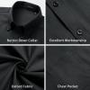 imageHISDERN Mens Dress Shirts Short Sleeve Button Down Casual Shirt Business Oxford Collar Formal Shirt with Pocket for MenBlack