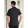 imageHISDERN Mens Dress Shirts Short Sleeve Button Down Casual Shirt Business Oxford Collar Formal Shirt with Pocket for MenBlack