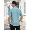 imageHISDERN Mens Dress Shirts Short Sleeve Button Down Casual Shirt Business Oxford Collar Formal Shirt with Pocket for MenBlue 1