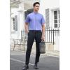 imageHISDERN Mens Dress Shirts Short Sleeve Button Down Casual Shirt Business Oxford Collar Formal Shirt with Pocket for MenBlue 2
