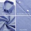 imageHISDERN Mens Dress Shirts Short Sleeve Button Down Casual Shirt Business Oxford Collar Formal Shirt with Pocket for MenBlue 2