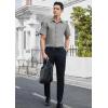 imageHISDERN Mens Dress Shirts Short Sleeve Button Down Casual Shirt Business Oxford Collar Formal Shirt with Pocket for MenGrey