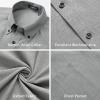 imageHISDERN Mens Dress Shirts Short Sleeve Button Down Casual Shirt Business Oxford Collar Formal Shirt with Pocket for MenGrey