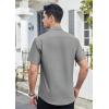 imageHISDERN Mens Dress Shirts Short Sleeve Button Down Casual Shirt Business Oxford Collar Formal Shirt with Pocket for MenGrey