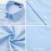 imageHISDERN Mens Dress Shirts Short Sleeve Button Down Casual Shirt Business Oxford Collar Formal Shirt with Pocket for MenLight Blue