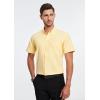imageHISDERN Mens Dress Shirts Short Sleeve Button Down Casual Shirt Business Oxford Collar Formal Shirt with Pocket for MenLight Yellow