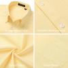 imageHISDERN Mens Dress Shirts Short Sleeve Button Down Casual Shirt Business Oxford Collar Formal Shirt with Pocket for MenLight Yellow
