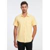 imageHISDERN Mens Dress Shirts Short Sleeve Button Down Casual Shirt Business Oxford Collar Formal Shirt with Pocket for MenLight Yellow
