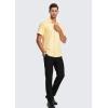 imageHISDERN Mens Dress Shirts Short Sleeve Button Down Casual Shirt Business Oxford Collar Formal Shirt with Pocket for MenLight Yellow