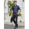 imageHISDERN Mens Dress Shirts Short Sleeve Button Down Casual Shirt Business Oxford Collar Formal Shirt with Pocket for MenNavy Blue