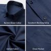 imageHISDERN Mens Dress Shirts Short Sleeve Button Down Casual Shirt Business Oxford Collar Formal Shirt with Pocket for MenNavy Blue