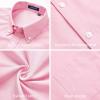 imageHISDERN Mens Dress Shirts Short Sleeve Button Down Casual Shirt Business Oxford Collar Formal Shirt with Pocket for MenPink