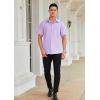 imageHISDERN Mens Dress Shirts Short Sleeve Button Down Casual Shirt Business Oxford Collar Formal Shirt with Pocket for MenPurple