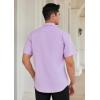 imageHISDERN Mens Dress Shirts Short Sleeve Button Down Casual Shirt Business Oxford Collar Formal Shirt with Pocket for MenPurple