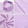 imageHISDERN Mens Dress Shirts Short Sleeve Button Down Casual Shirt Business Oxford Collar Formal Shirt with Pocket for MenPurple