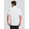 imageHISDERN Mens Dress Shirts Short Sleeve Button Down Casual Shirt Business Oxford Collar Formal Shirt with Pocket for MenWhite