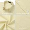 imageHISDERN Mens Dress Shirts Short Sleeve Button Down Casual Shirt Business Oxford Collar Formal Shirt with Pocket for MenYellow