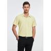 imageHISDERN Mens Dress Shirts Short Sleeve Button Down Casual Shirt Business Oxford Collar Formal Shirt with Pocket for MenYellow