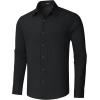 imageHISDERN Mens Casual Button Down Long Sleeve Shirt Wrinkle Free Striped Beach Textured Vacation Collared Clothing with PocketBlack
