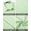imageHISDERN Mens Casual Button Down Long Sleeve Shirt Wrinkle Free Striped Beach Textured Vacation Collared Clothing with PocketGreen Light