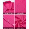 imageHISDERN Mens Casual Button Down Long Sleeve Shirt Wrinkle Free Striped Beach Textured Vacation Collared Clothing with PocketHot Pink