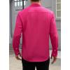 imageHISDERN Mens Casual Button Down Long Sleeve Shirt Wrinkle Free Striped Beach Textured Vacation Collared Clothing with PocketHot Pink