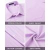 imageHISDERN Mens Casual Button Down Long Sleeve Shirt Wrinkle Free Striped Beach Textured Vacation Collared Clothing with PocketLavender