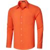imageHISDERN Mens Casual Button Down Long Sleeve Shirt Wrinkle Free Striped Beach Textured Vacation Collared Clothing with PocketOrange