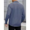 imageHISDERN Mens Casual Button Down Long Sleeve Shirt Wrinkle Free Striped Beach Textured Vacation Collared Clothing with PocketPurple