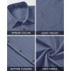 imageHISDERN Mens Casual Button Down Long Sleeve Shirt Wrinkle Free Striped Beach Textured Vacation Collared Clothing with PocketPurple